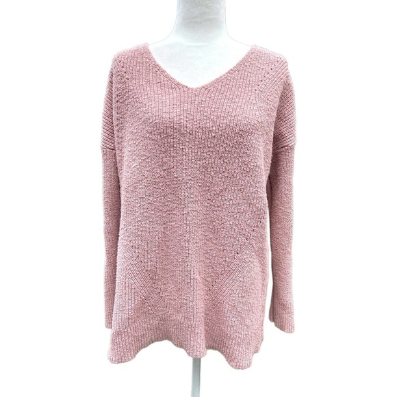 Torrid Pullover Lattice Cross Back Tunic Pointelle Sweater Blush Haute Pink 1X - Picture 3 of 7